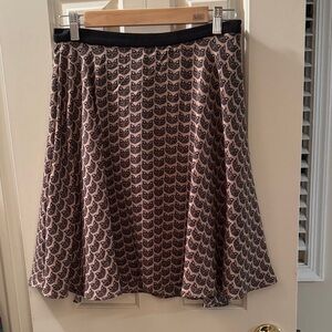 Eva Franco Pink and Black Print A-Line Skirt